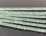 16” Natural Green Amethyst Heishi Gemstone Beads, Faceted Prasiolite Beads, Bulk Wholesale Gemstone Beads, AAA Grade 7mm - 7.5mm