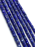 16” Lapis Lazuli Faceted Heishi Beads, Lapis Lazuli Tyre Shape Disc Beads, Wholesale Bulk Beads AAA Grade, 6mm - 6.5mm