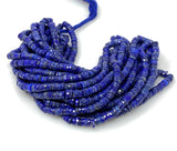 16” Lapis Lazuli Faceted Heishi Beads, Lapis Lazuli Tyre Shape Disc Beads, Wholesale Bulk Beads AAA Grade, 6mm - 6.5mm