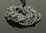 16” Natural Labradorite Heishi Beads, Gemstone Beads, Blue Flash Faceted Labradorite Tyre Beads, Bulk Wholesale Beads, 6.5mm - 7.5mm