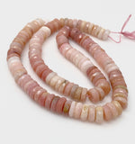 16” Pink Opal Faceted Heishi Gemstone Beads, Pink Opal Tyre Shape Disc Beads, Bulk Wholesale Beads, AA+ Grade 8.5mm- 9mm