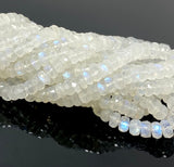Rainbow Moonstone Beads, Blue Flash Moonstone Gemstone Beads, Jewelry Supplies, Wholesale Bulk Beads, AAA Quality 16" Strand