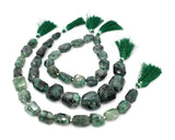 Natural Emerald Faceted Nugget Beads, Genuine Emerald Wholesale Beads, May Birthstone Gemstone Beads, 9.5” Strand