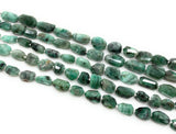 9.5 Inch Natural Emerald Faceted Nugget Beads, Genuine Emerald Wholesale Beads, May Birthstone Gemstone Beads