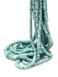 Natural Larimar Heishi Beads, Larimar Gemstone Beads in Graduation , Bulk Wholesale Tyre Beads AAA Grade, 16” Strand