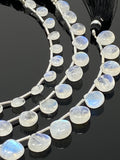 8” Rainbow Moonstone Gemstone Beads, Moonstone Smooth Heart Shape Beads, Jewelry Supplies, Wholesale Bulk Beads