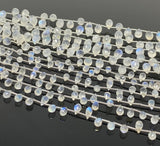 8” Rainbow Moonstone Gemstone Beads, Moonstone Faceted Drops, Jewelry Supplies, Wholesale Bulk Beads