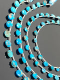 7” Turquoise Gemstone Heart Shape Beads, Arizona Turquoise Faceted Beads, Bulk Wholesale Beads