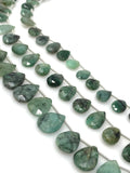 Natural Emerald Gemstone Beads, Emerald Faceted Pear Shape Beads for Jewelry Making, May Birthstone Jewelry Supplies, 8” Strand