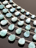 8” Natural Larimar Beads Gemstone Beads, Larimar Pear Shape Smooth Beads, Bulk Wholesale Beads for DIY Jewelry Making