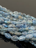 15” Rare Santa Maria Aquamarine Gemstone Beads, Aquamarine Oval Nugget Smooth Beads, Bulk Wholesale Beads