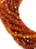 8” Carnelian Gemstone Coin Beads, Natural Carnelian Beads, Jewelry Supplies Bulk Wholesale Beads, 5.5mm - 6mm