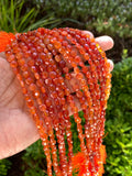 8” Carnelian Gemstone Coin Beads, Natural Carnelian Beads, Jewelry Supplies Bulk Wholesale Beads, 5.5mm - 6mm