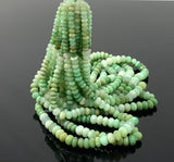 16” Natural Chrysoprase Faceted Rondelle Beads, Chrysoprase Gemstone Beads, Bulk Wholesale Beads