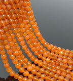 10” Carnelian Gemstone Beads, Natural Carnelian Faceted Round Beads, Jewelry Supplies Bulk Wholesale Beads