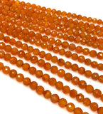 10” Carnelian Gemstone Beads, Natural Carnelian Faceted Round Beads, Jewelry Supplies Bulk Wholesale Beads