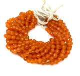 10” Carnelian Gemstone Beads, Natural Carnelian Faceted Round Beads, Jewelry Supplies Bulk Wholesale Beads