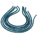 14” Rare Kyanite Gemstone Beads, Natural Indigo Kyanite Faceted Heishi Tyre Beads AAA Grade