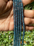 14” Rare Kyanite Gemstone Beads, Natural Indigo Kyanite Faceted Heishi Tyre Beads AAA Grade