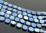 12mm Blue Opal Carved Gemstone Beads, Blue Opal Shell Shape Carved Briolette Beads for Jewelry Making, 10 Pcs