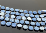 12mm Blue Opal Carved Gemstone Beads, Blue Opal Shell Shape Carved Briolette Beads for Jewelry Making, 10 Pcs