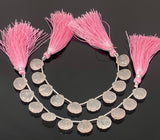 12mm Rose Quartz Carved Gemstone Beads, Rose Quartz Shell Shape Carved Briolette Beads for Jewelry Making, 10 Pcs