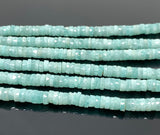 16” Amazonite Faceted Heishi Beads, Peruvian Amazonite Tyre Shape Gemstone Beads, Bulk Wholesale Beads, AAA Grade 5.5mm - 6mm