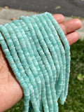 16” Amazonite Faceted Heishi Beads, Peruvian Amazonite Tyre Shape Gemstone Beads, Bulk Wholesale Beads, AAA Grade 5.5mm - 6mm