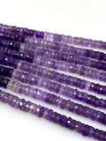 16” Shaded Amethyst Faceted Heishi Beads, Natural Gemstone Disc Beads, African Amethyst Tyre Shape Wholesale Beads, AAA Grade 5.5mm - 6mm