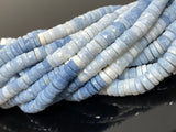 16” Blue Opal Faceted Heishi Beads, Shaded Blue Opal Tyre Shape Gemstone Beads, Bulk Wholesale Beads, 7mm - 7.5mm