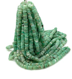 16” Natural Chrysoprase Faceted Heishi Beads, Chrysoprase Tyre Shape Gemstone Beads, Bulk Wholesale Beads, 6.5mm - 7mm