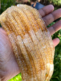 16” Natural Citrine Faceted Heishi Beads, Gemstone Wholesale Beads, Citrine Tyre Shape Disc Beads, AAA Grade 6.5mm - 7.5mm