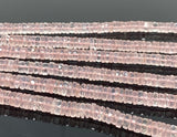 16” Rose Quartz Faceted Heishi Beads, Rose Quartz Tyre Shape Gemstone Beads, Disc Beads AAA Grade, 6.75mm - 7.5mm