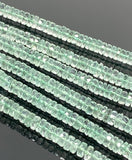 16” Natural Green Amethyst Heishi Gemstone Beads, Faceted Prasiolite Beads, Bulk Wholesale Gemstone Beads, AAA Grade 7mm - 7.5mm