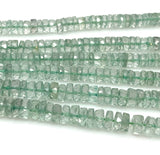 16” Natural Green Amethyst Heishi Gemstone Beads, Faceted Prasiolite Beads, Bulk Wholesale Gemstone Beads, AAA Grade 7mm - 7.5mm