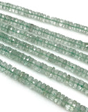 16” Natural Green Amethyst Heishi Gemstone Beads, Faceted Prasiolite Beads, Bulk Wholesale Gemstone Beads, AAA Grade 7mm - 7.5mm