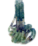 16” Natural Multi Fluorite Faceted Heishi Gemstone Beads, Fluorite Tyre Shape Disc Beads , Wholesale Bulk Beads, 6mm - 6.5mm