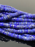 16” Lapis Lazuli Faceted Heishi Beads, Lapis Lazuli Tyre Shape Disc Beads, Wholesale Bulk Beads AAA Grade, 6mm - 6.5mm