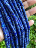 16” Lapis Lazuli Faceted Heishi Beads, Lapis Lazuli Tyre Shape Disc Beads, Wholesale Bulk Beads AAA Grade, 6mm - 6.5mm