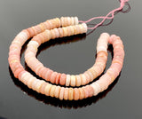 16” Pink Opal Faceted Heishi Gemstone Beads, Pink Opal Tyre Shape Disc Beads, Bulk Wholesale Beads, AA+ Grade 8.5mm- 9mm