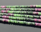 16” Ruby Zoisite Faceted Heishi Gemstone Beads, Tyre Shape Disc Wholesale Bulk Beads, 7mm - 7.5mm