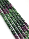 16” Ruby Zoisite Faceted Heishi Gemstone Beads, Tyre Shape Disc Wholesale Bulk Beads, 7mm - 7.5mm