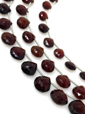 8” Garnet Gemstone Beads, Mozambique Garnet Faceted Heart Shape Beads, Jewelry Supplies for Jewelry Making Bulk Wholesale Beads