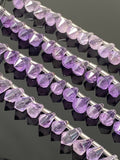 Natural Amethyst Gemstone Faceted Drop Briolette Beads, Jewelry Supplies for Jewelry Making, Bulk Wholesale Beads, 17 - 18 Pcs