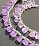 Natural Amethyst Gemstone Faceted Drop Briolette Beads, Jewelry Supplies for Jewelry Making, Bulk Wholesale Beads, 17 - 18 Pcs