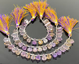 16 Pcs Ametrine Faceted Drop Beads, Ametrine Gemstone Beads for Jewelry Making, 10x6mm - 14x9mm