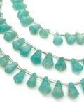 19 pcs Amazonite Gemstone Fancy Drop Faceted Beads, Jewelry Supplies forJewelry Making, Wholesale Bulk Beads, 9x5mm - 14x8.5mm