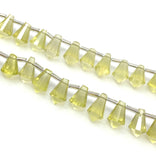 18 Pcs Natural Lemon Quartz Gemstone Beads, Lemon Quartz Faceted Drop Beads, Jewelry Supplies, 10x7.5mm - 13x8.5mm