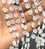 8” Rainbow Moonstone Gemstone Beads, Moonstone Smooth Heart Shape Beads, Jewelry Supplies, Wholesale Bulk Beads