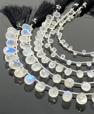 8” Rainbow Moonstone Gemstone Beads, Moonstone Faceted Drops, Jewelry Supplies, Wholesale Bulk Beads